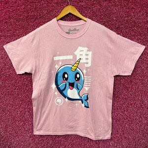Kawaii Sparkling Narwahl Cute Anime Pop Art Threadless Tee L